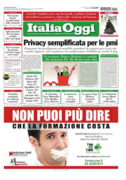 Italia oggi : quotidiano di economia finanza e politica